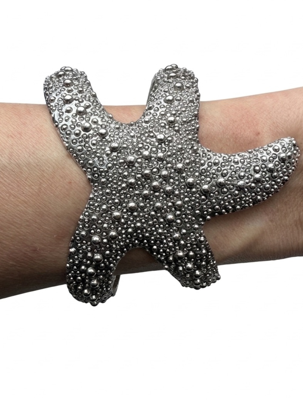 Silver Starfish Cuff Bracelet